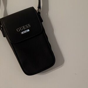 GUESS Black Textured Crossbody Belt Bag